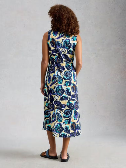 White Stuff Heidi Jersey Print Dress in Navy Print