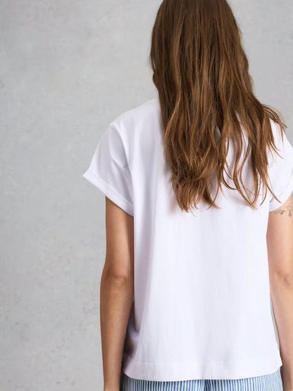 White Stuff Gina Graphics Tee in Ivory Print