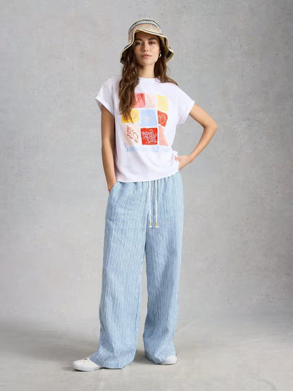 White Stuff Gina Graphics Tee in Ivory Print