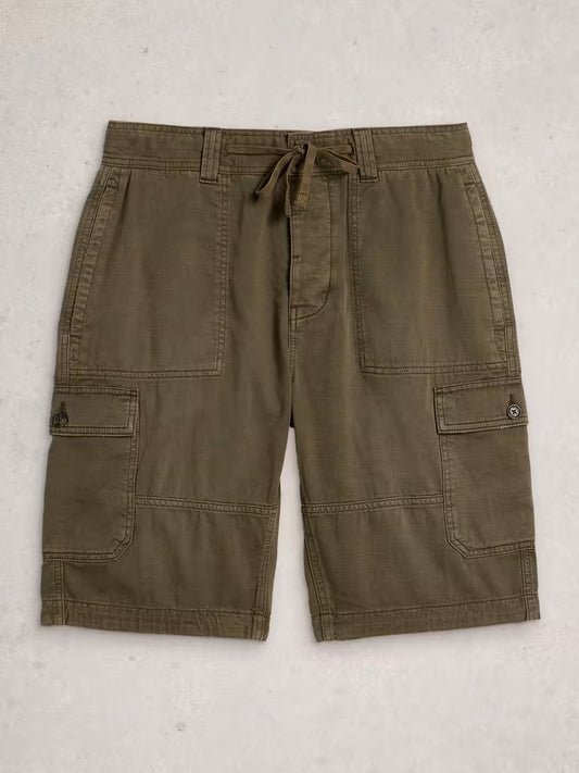 White Stuff Kemble Cargo Shorts in Khaki Green