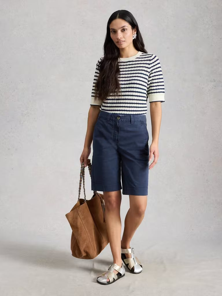 White Stuff Heidi Chino Shorts in Dark Navy