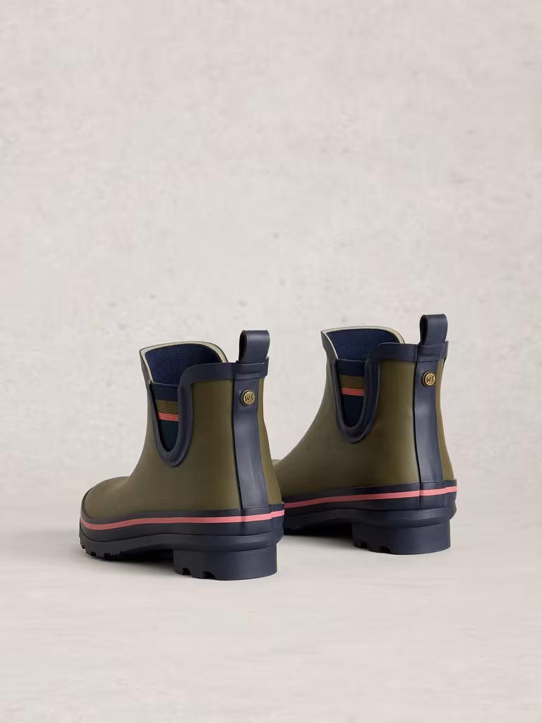 White Stuff Puddle Wellie Boots in Khaki Green