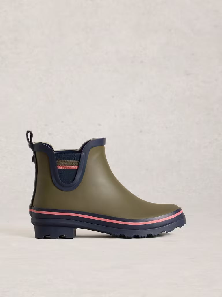 White Stuff Puddle Wellie Boots in Khaki Green