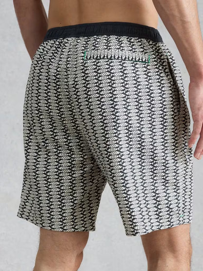 White Stuff Ventnor Geo Fish Swim Shorts in Navy Print