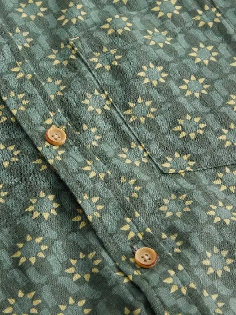 White Stuff Finsbury Sun Print Shirt in Green Print