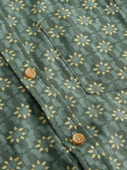 White Stuff Finsbury Sun Print Shirt in Green Print