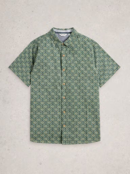 White Stuff Finsbury Sun Print Shirt in Green Print