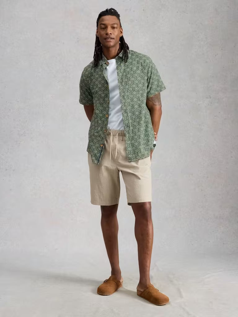 White Stuff Finsbury Sun Print Shirt in Green Print
