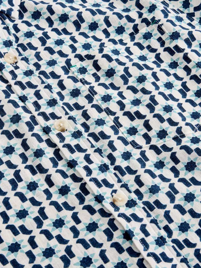White Stuff Finsbury Sun Print Shirt in White Print