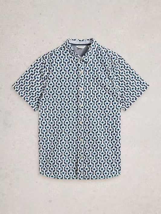 White Stuff Finsbury Sun Print Shirt in White Print
