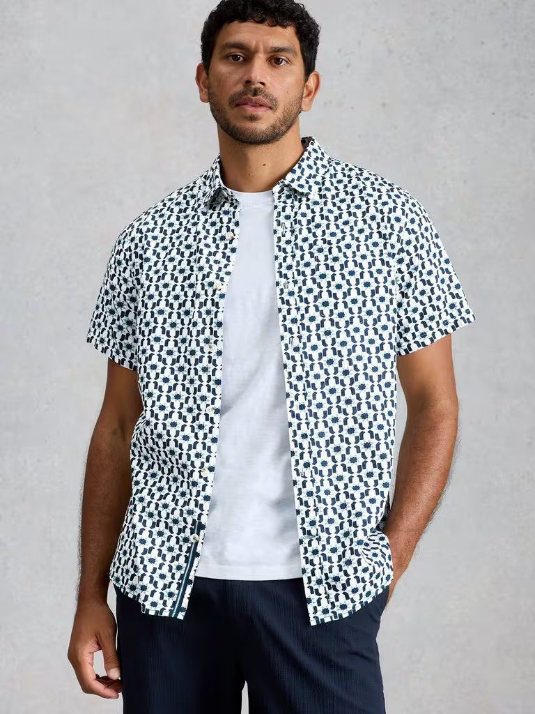 White Stuff Finsbury Sun Print Shirt in White Print