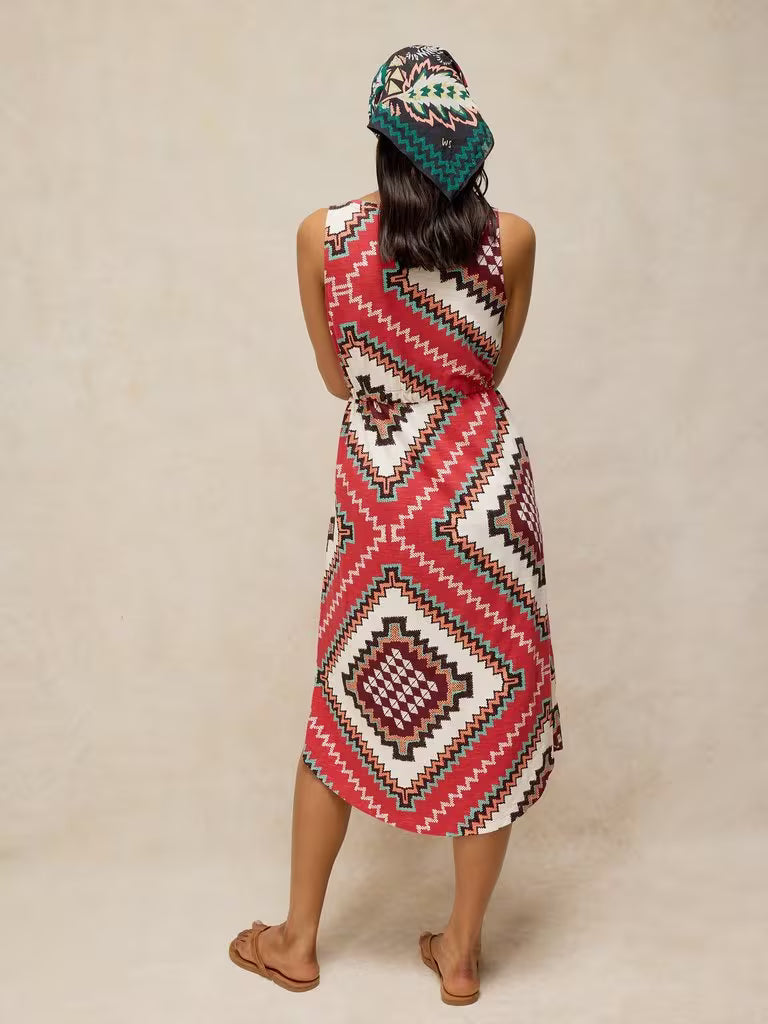 White Stuff Heidi Jersey Dress in Red Print