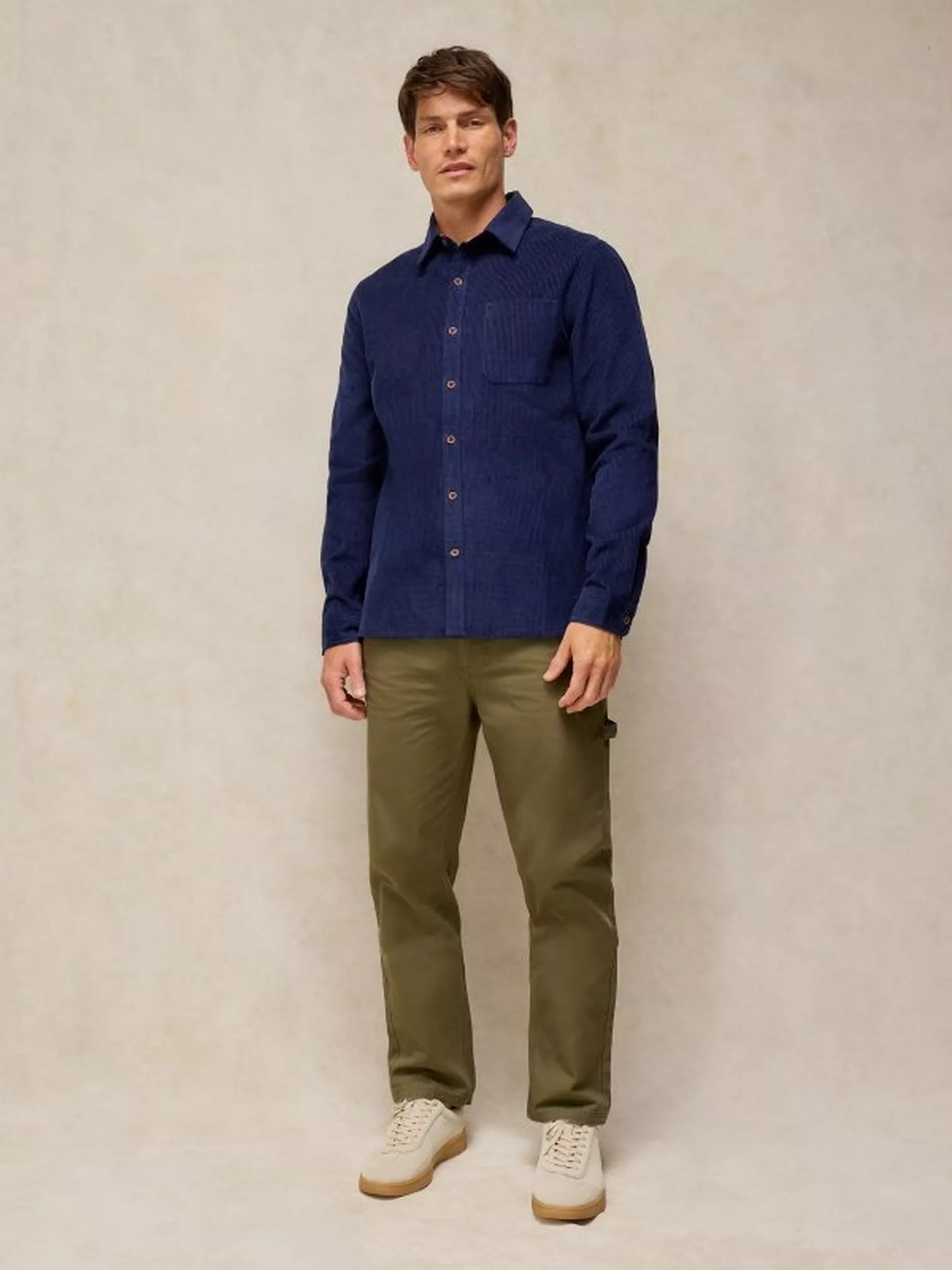 White Stuff Griffin Cord Shirt in Dark Navy