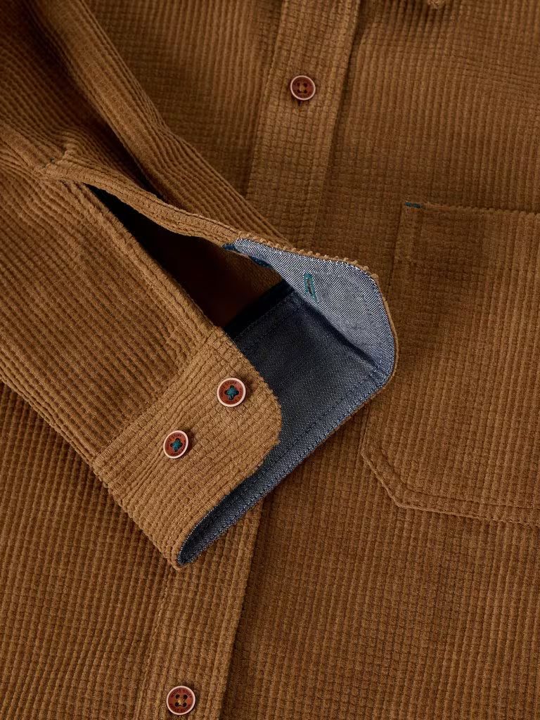 White Stuff Griffin Cord Shirt in Dark Natural