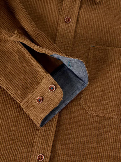 White Stuff Griffin Cord Shirt in Dark Natural