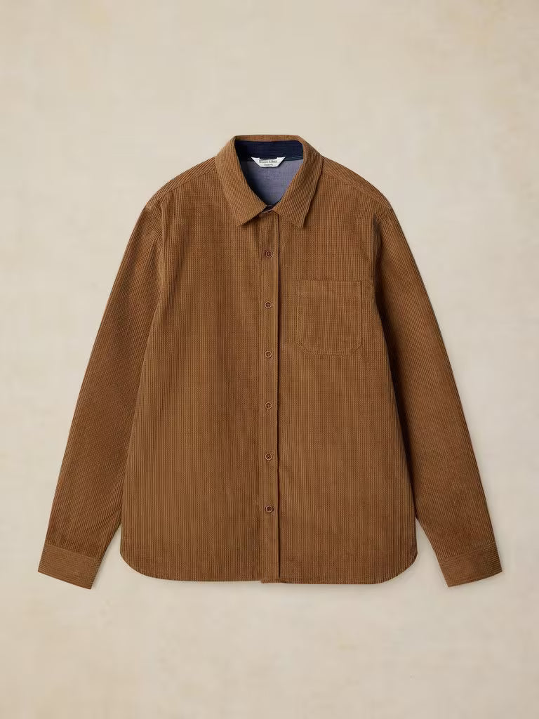 White Stuff Griffin Cord Shirt in Dark Natural