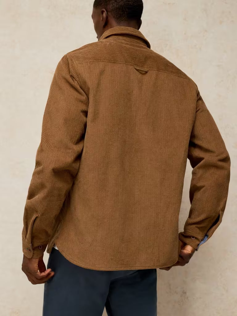 White Stuff Griffin Cord Shirt in Dark Natural