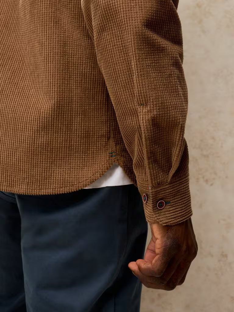 White Stuff Griffin Cord Shirt in Dark Natural