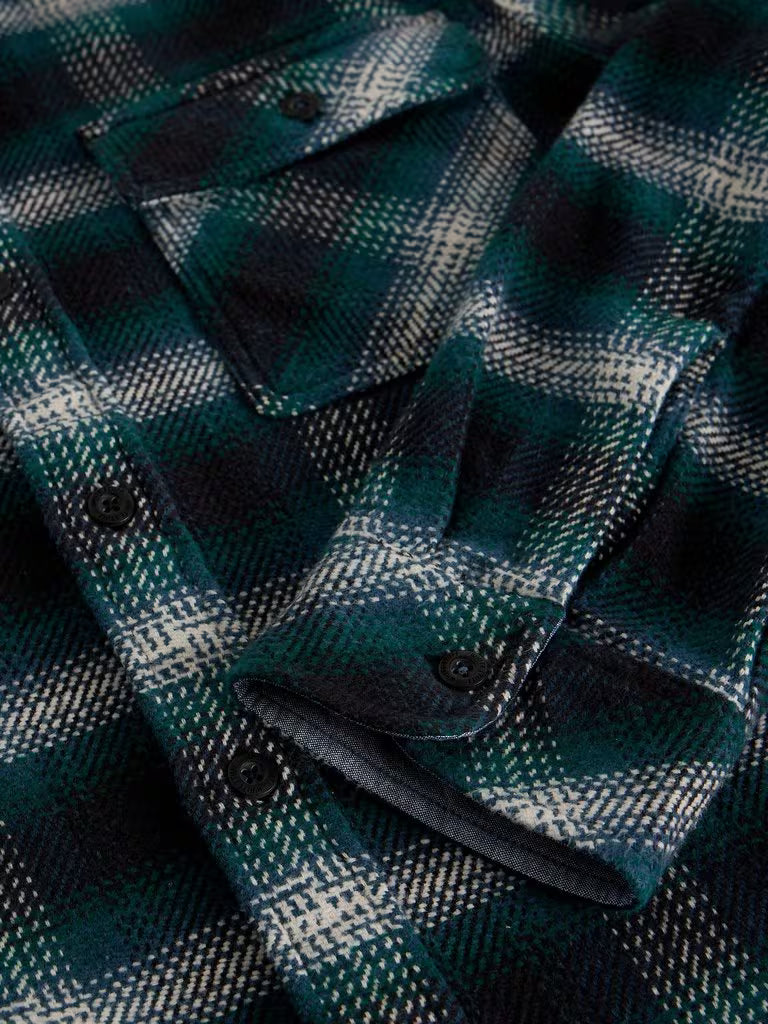 White Stuff Darwen Check Shirt in Teal Multi