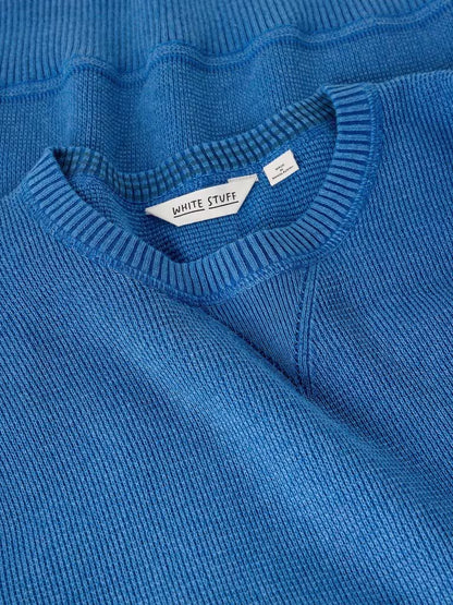 White Stuff Attadale Crew Neck Jumper in Bright Blue