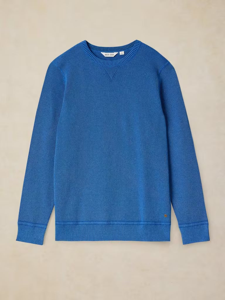 White Stuff Attadale Crew Neck Jumper in Bright Blue