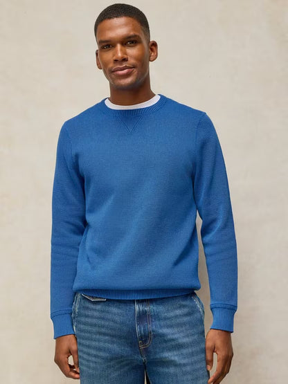 White Stuff Attadale Crew Neck Jumper in Bright Blue