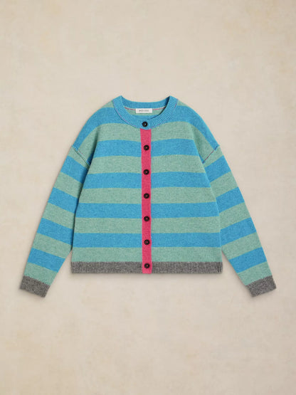 White Stuff Sansa Stripe Cardi in Blue Multi