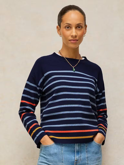 White Stuff Carla Jumper in Navy Multi