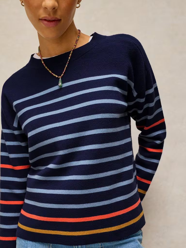 White Stuff Carla Jumper in Navy Multi