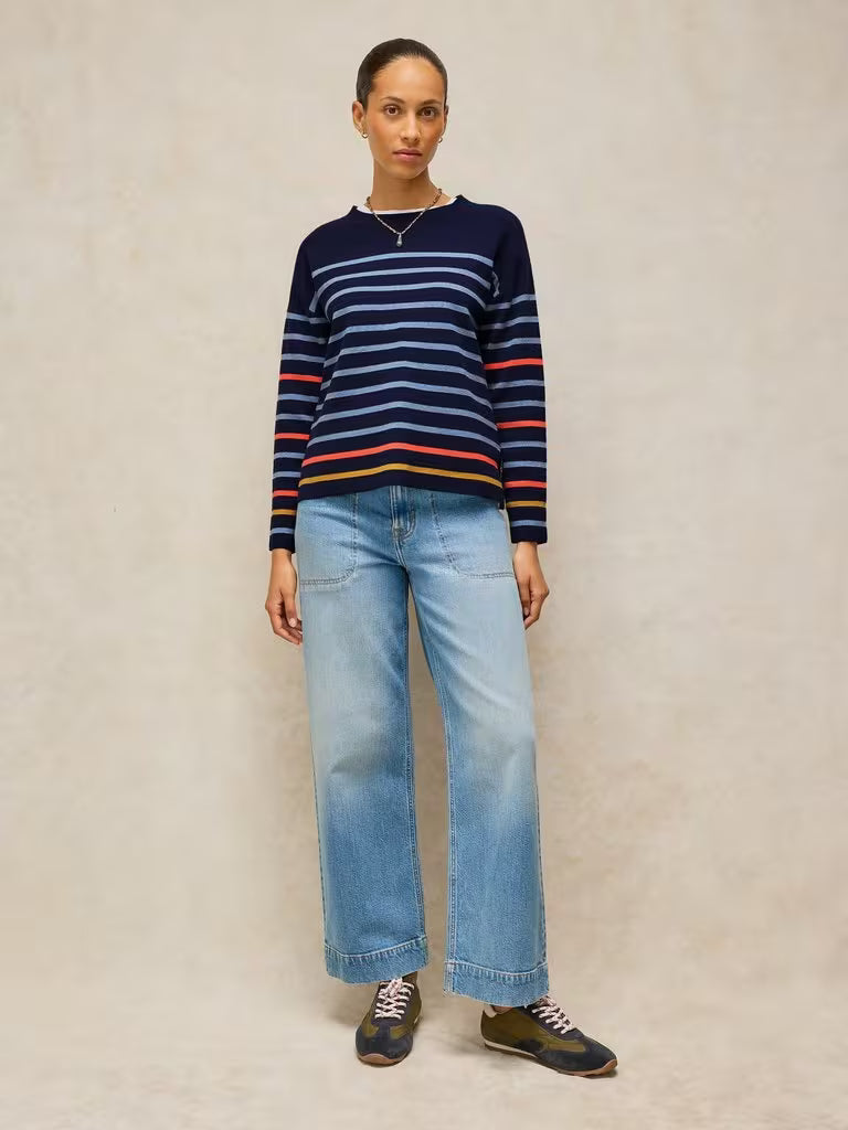 White Stuff Carla Jumper in Navy Multi