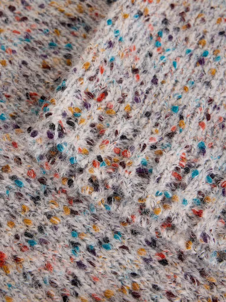 White Stuff Texture V Neck Jumper in Light Natural