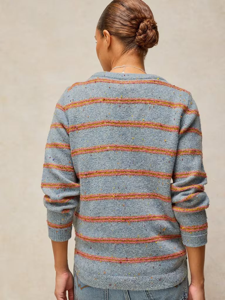 White Stuff TALIA NEP STRIPE JUMPER in BLUE MULTI