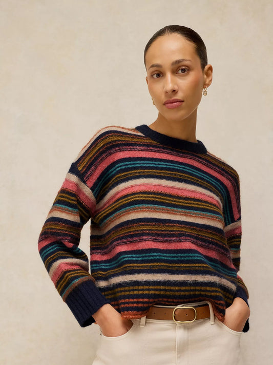 White Stuff Florence Stripe Jumper in Navy Stripe