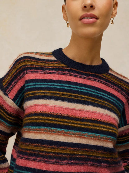White Stuff Florence Stripe Jumper in Navy Stripe