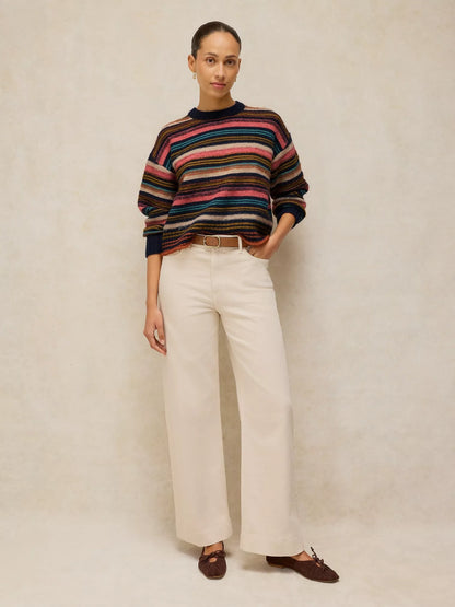 White Stuff Florence Stripe Jumper in Navy Stripe