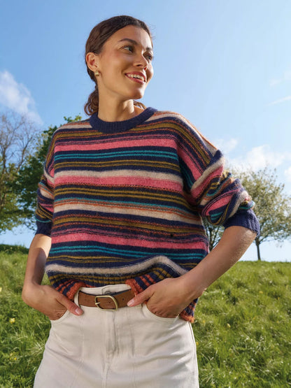 White Stuff Florence Stripe Jumper in Navy Stripe