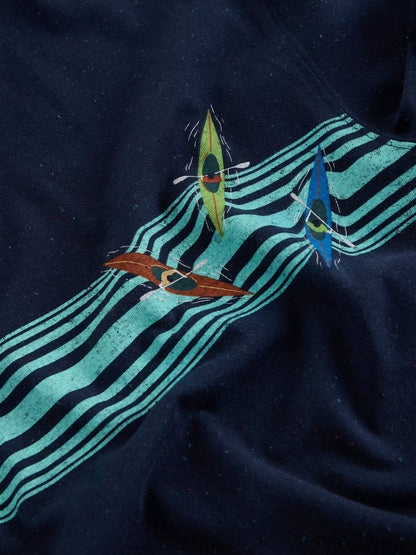White Stuff Abersoch Graphic Tee in Navy Print
