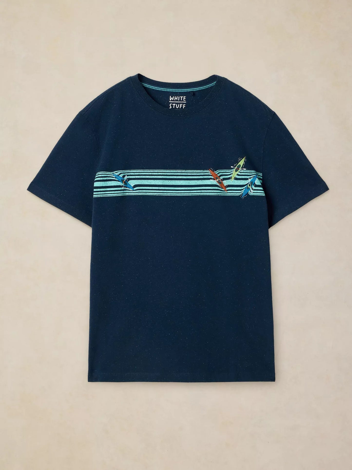 White Stuff Abersoch Graphic Tee in Navy Print