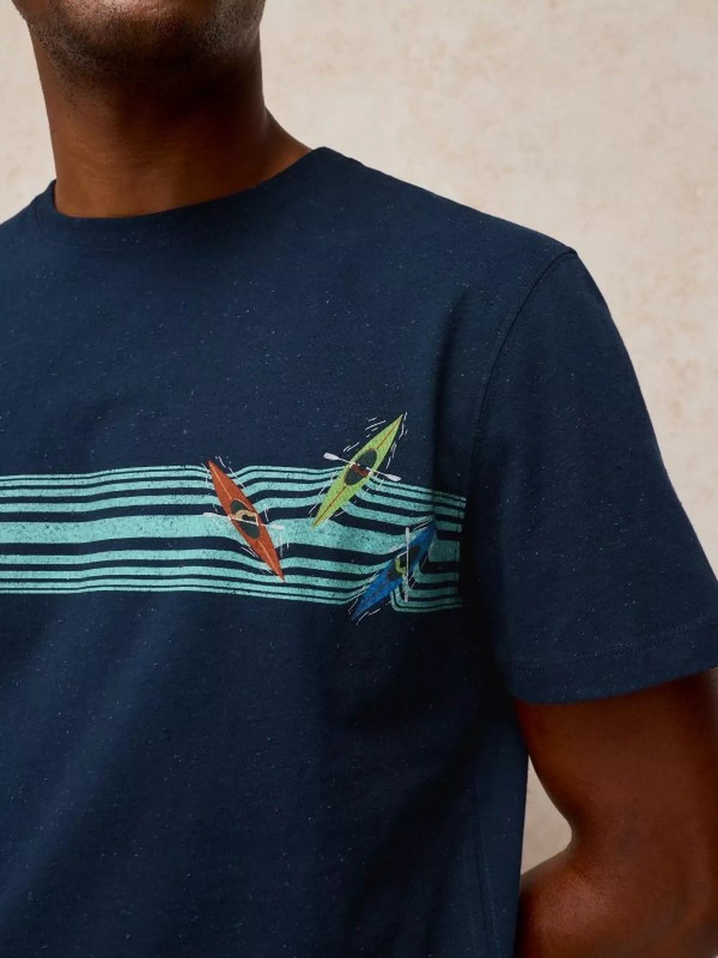 White Stuff Abersoch Graphic Tee in Navy Print