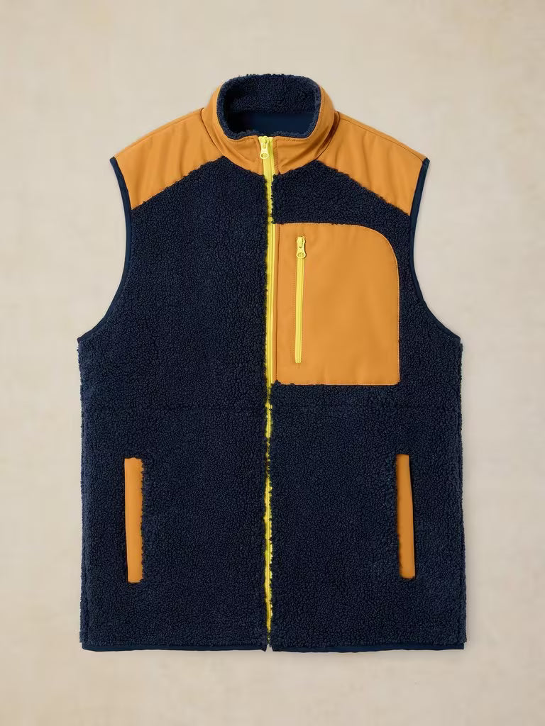 White Stuff Borg Detail Gilet in Navy Multi