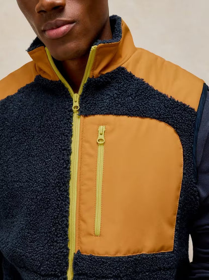 White Stuff Borg Detail Gilet in Navy Multi