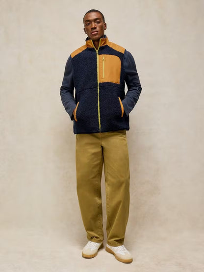 White Stuff Borg Detail Gilet in Navy Multi
