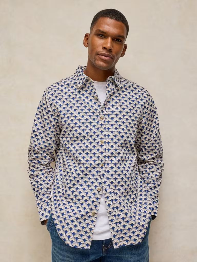 White Stuff Finsbury Print Shirt in Blue Print