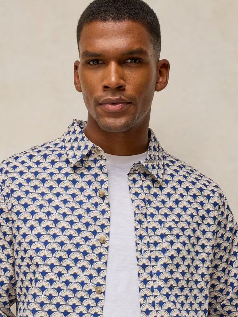 White Stuff Finsbury Print Shirt in Blue Print