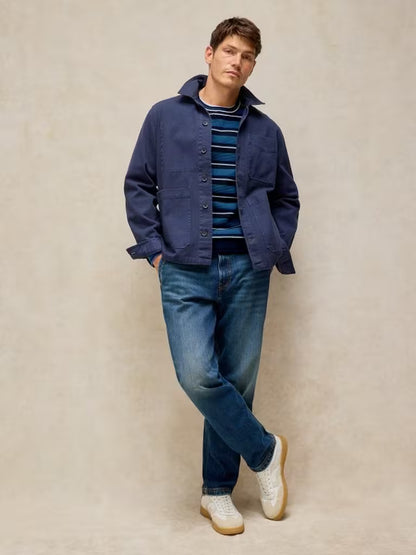 White Stuff Attadale Stripe Crew Neck Jumper in Blue Multi