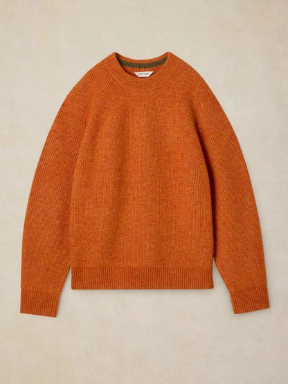 White Stuff Flint Fisherman Jumper in Burnt Orange