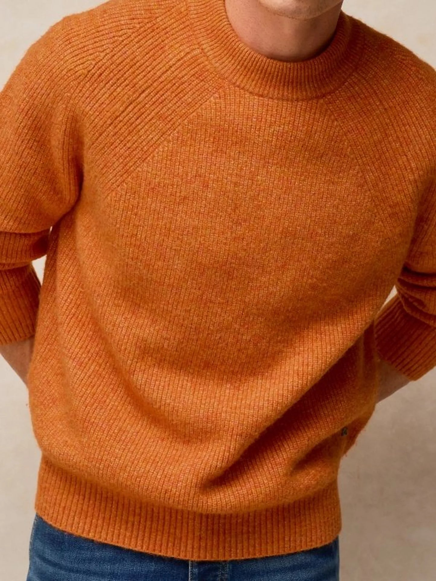 White Stuff Flint Fisherman Jumper in Burnt Orange