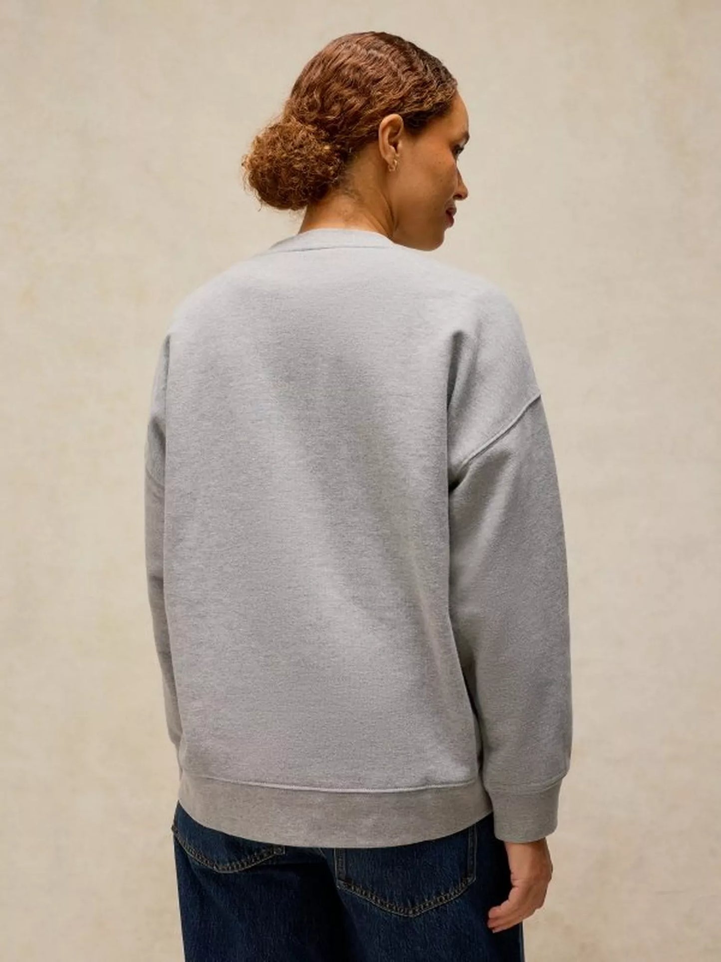 White Stuff Cleo Longline Sweat in Grey Marl