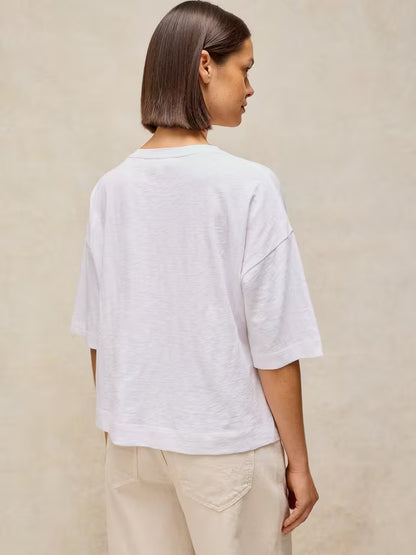 White Stuff Katya Graphic Tee in White Print