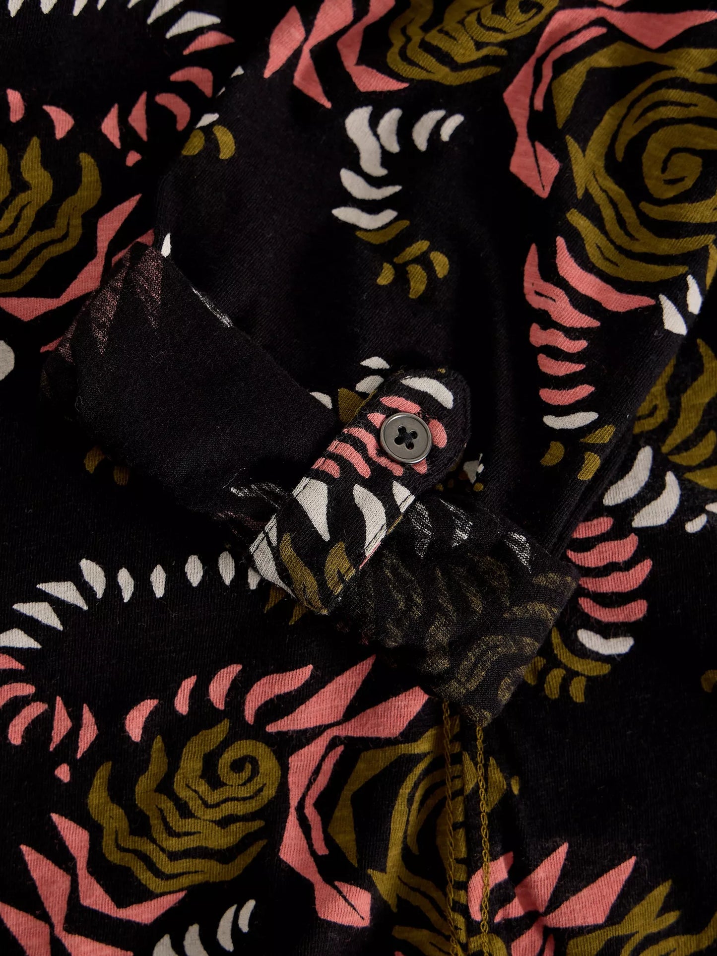White Stuff Annie Jersey Shirt in Black Print